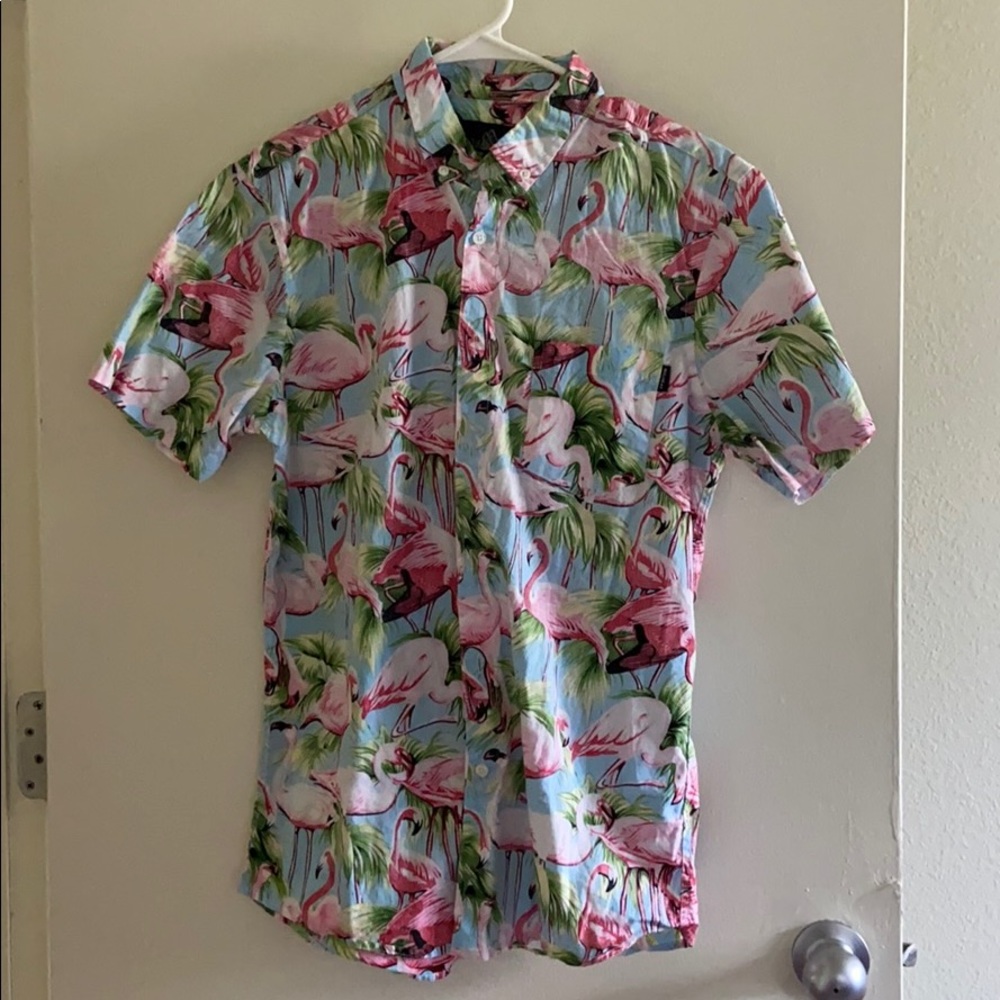 Men’s Flamingo Short Sleeve Button up